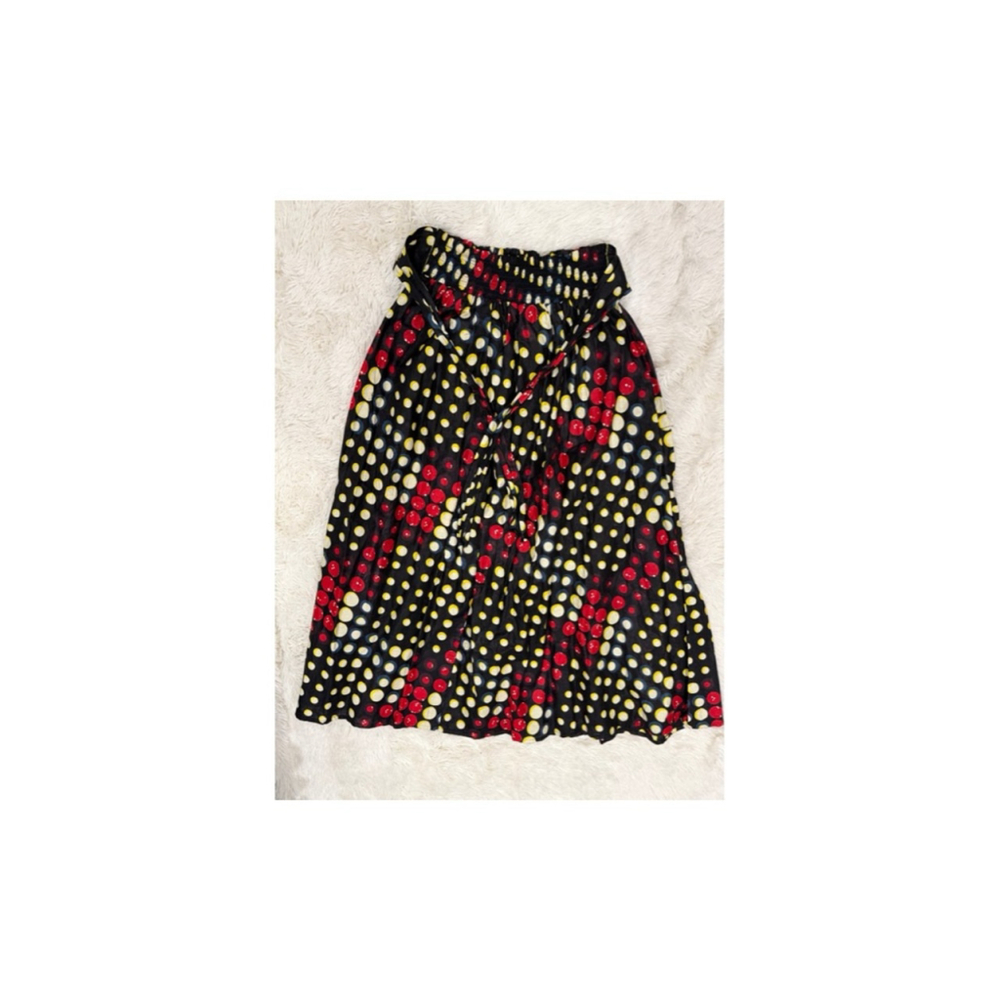 S.B. Fashion Maxi Skirt Black Red Yellow Polka Dot Sz. OSFM (EUC)